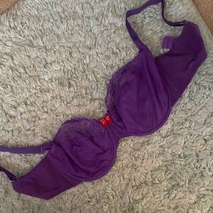Cleo bra by panache size 38F purple unlined underwire lucy balconnet
